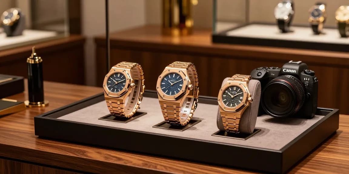 Showcasing luxury clone watches in elegant display highlighting craftsmanship.