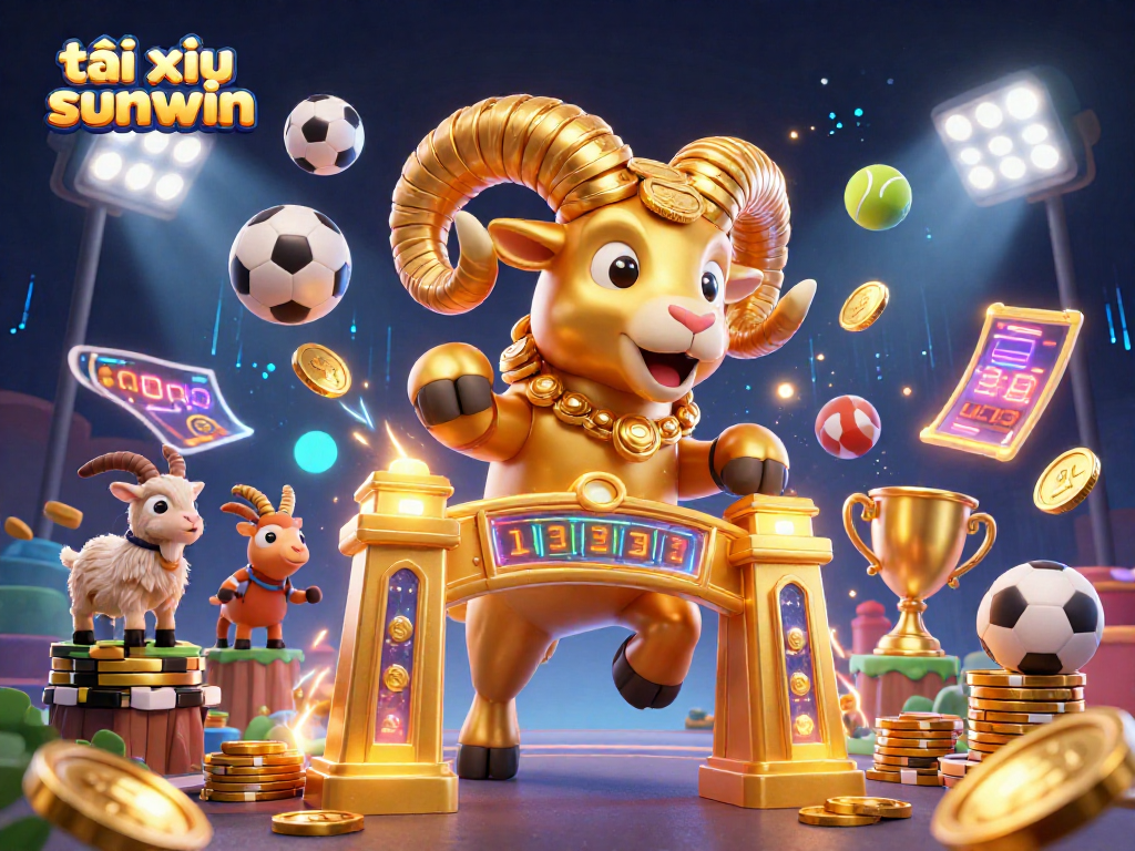 Join the action of tài xỉu sunwin with a vibrant 3D casino scene featuring dynamic sports elements.