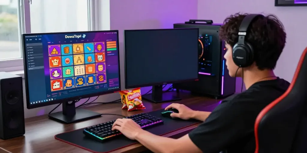 Engaged player navigating the DewaTogel site during an online gaming session.