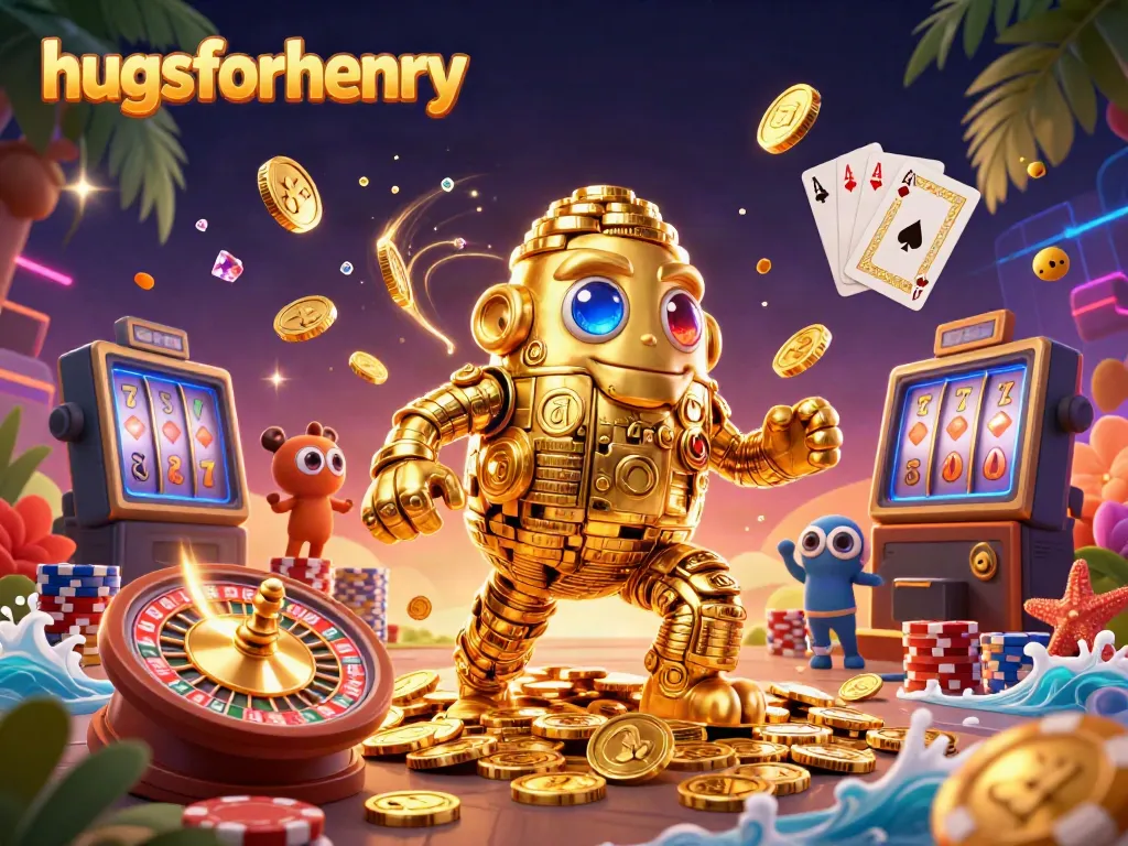 Spin for rewards with hugsforhenry in this dynamic casino scene filled with gold!