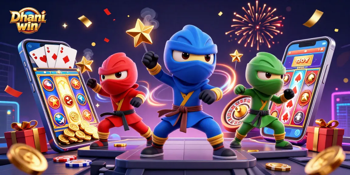 Dhani win game rewards with a team of cartoon ninjas and engaging slot elements in action.