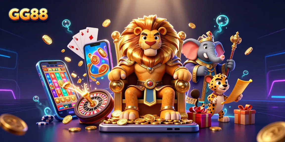 Win big at GG88 with dynamic slots and exciting casino action in a vibrant 3D scene.